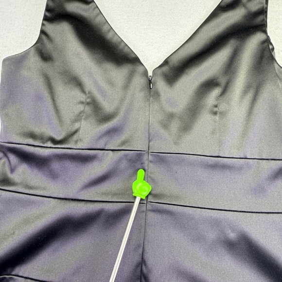 White House Black Market Dress Women's Size 10 Cocktail Black Satin Sheath - Picture 10 of 10